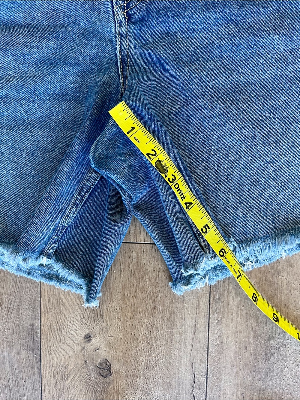 Free Assembly High Rise Raw Hem Cuffed Denim Shorts 3” / 6” Inseam - Picture 7 of 11